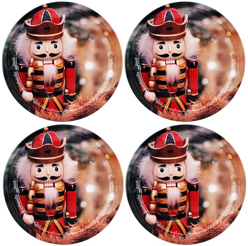 My-goodbuy24 Weihnachtsteller aus Metall - 4 Stück - Weihnachts- oder...