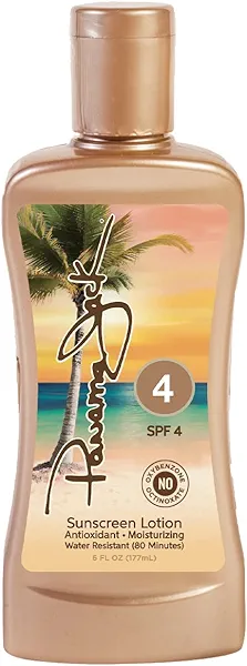 Panama Jack Sunscreen Tanning Lotion - SPF 4, PABA, Paraben, Gluten & Cruelty Free, Antioxidant Moisturizing Formula, 6 FL OZ (Pack of 1)