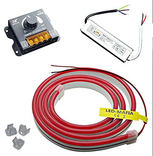 12V / 230V (Netzteil) + Dimmer LED Streifen Stripe Licht Unterbankbeleuchtung Saunabeleuchtung Saunalampe (Warmweiß, 3m - 19,99€/m)