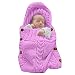 XMWEALTHY Newborn Baby Wrap Swaddle Blanket Knit Sleeping Bag Sleep Sack Stroller Wrap for Baby(Pink) (0-6 Month)