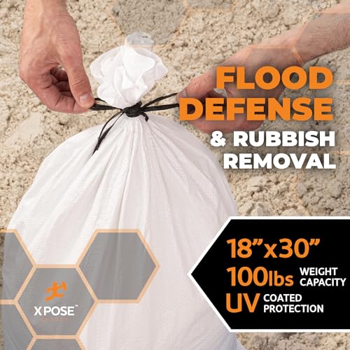 Sacs de sable tissés en polypropylène 45x76 cm lot de 100 pour lestage et protection - 7