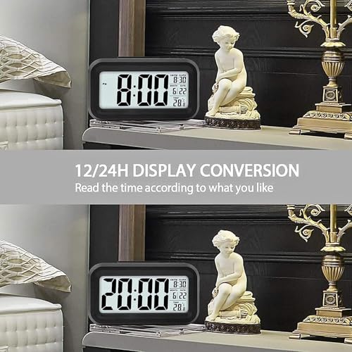 Image of Digital Alarm Clock Wall /Table - 16.2 Inch Large LED Display with Date & Week, Remote Control, Big Wall Clock for Bedroom, Living Room, Office (Black Digital Alarm Clock)