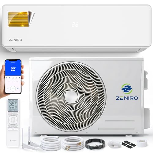 ZENIRO Klimaanlage Set Split- mit WiFi/ App Funktion Klimagerät Kühlen A++/ Heizen A+ 5, 2kW 18000 BTU Sehr Leise, Kältemittel R32- Fernbedienung, Timerfunktion- Inkl. Montagematerial