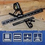 Kątownik kombinowany Faithfull Prestige, czarny, aluminiowy, 150 mm (6 cali) i 300 mm (12 cali) – wielofunkcyjne narzędzia pomiarowe i traserskie z poziomicą i rysikiem