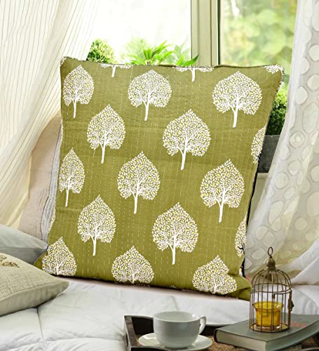 Image of COZY FURNISH Quilted Cotton Cushion Covers Set of 6 Printed Cushion Covers (24 inch Inch x 24 inch inch) Multicolor (Grey)