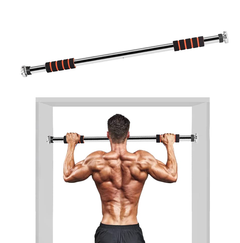 MANOGYAM Pull Up Bar for Home, Door Pull Up Bar, Chin Up Bar Rod for Home Gym Accessories, Full Body Workout Dips Bar, Pull Up Bar Suitable for Door, Fitness Equipment(Width 62-100CM