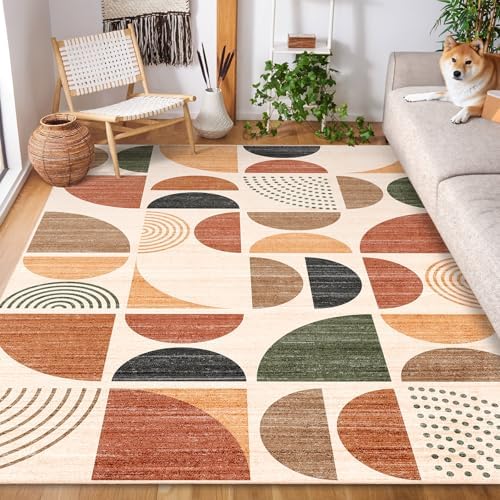 MUJOO 5x7 Area Rugs Washable,Boho Rugs for Living Room Bedroom Di...