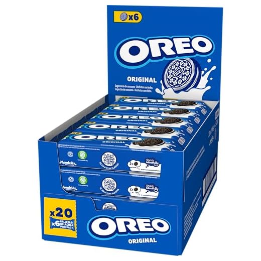 Oreo Original Galletas de Cacao Rellenas de Crema Sabor Vainilla - Caja de 20 paquetes x 66g