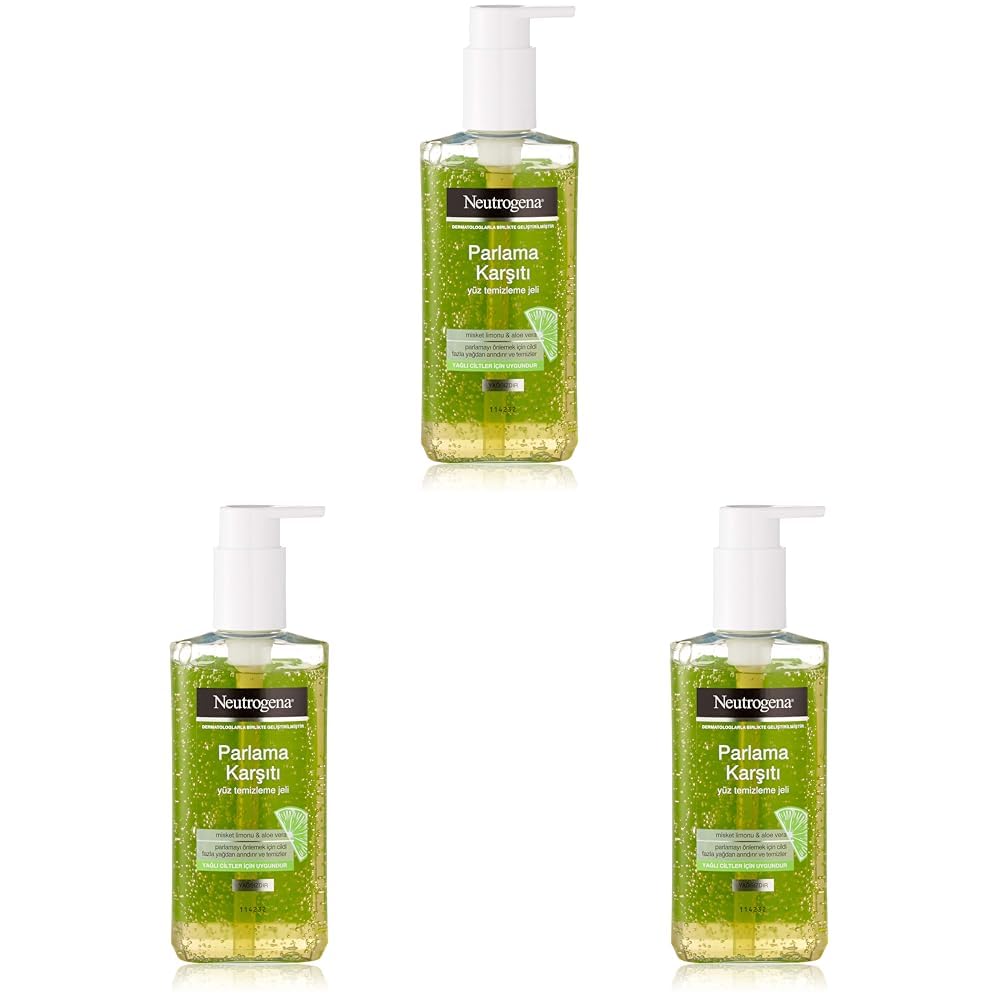 neutrogena visibly clear pore&shine yüz temizleme jeli 200 ml (3 paketi)