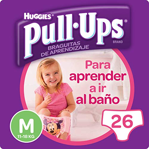 Huggies Pull-Ups - Braguitas de aprendizaje para niñas, talla M (11-18 kg), 26 braguitas