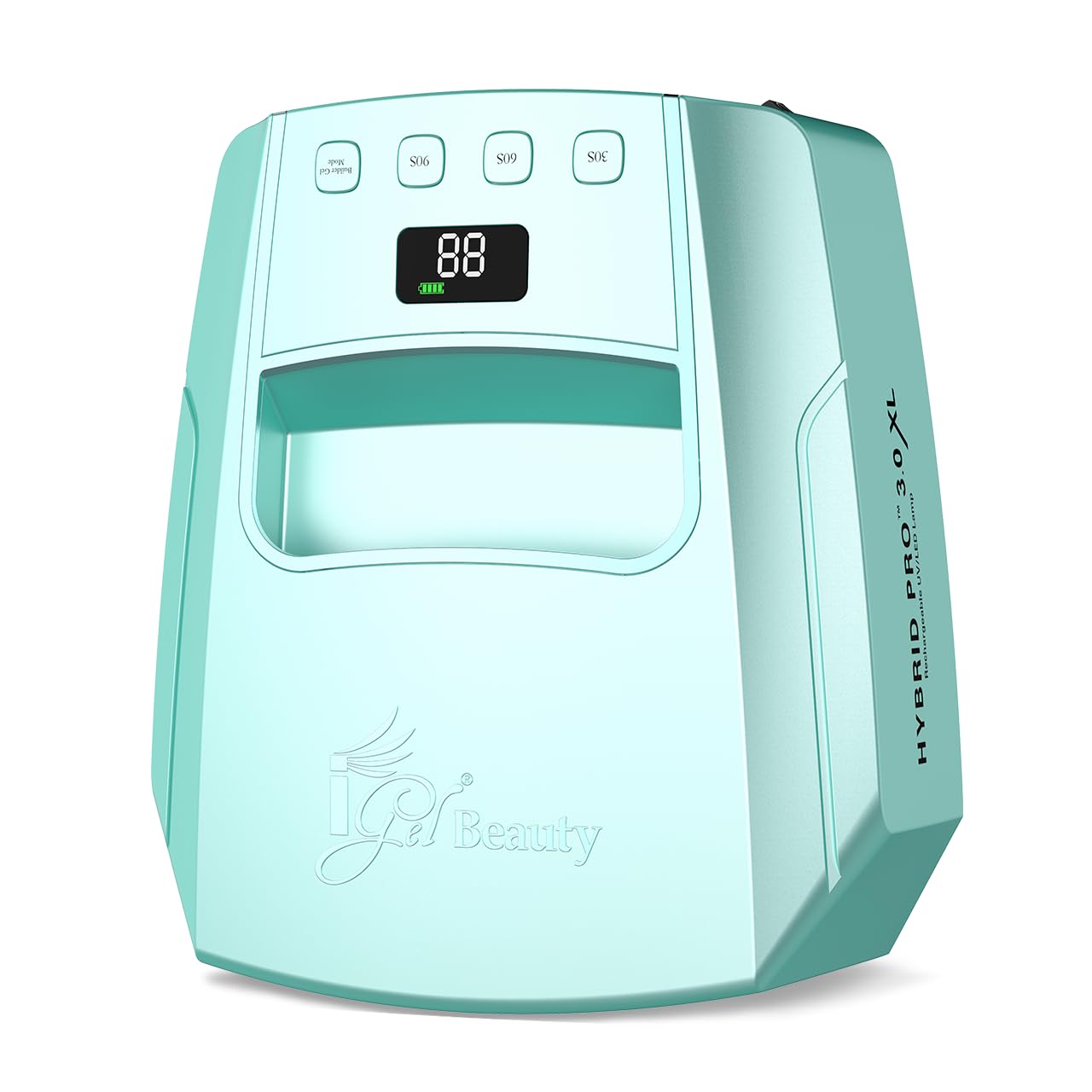 iGel Beauty Hybrid PRO 3.0 XL UV/LED Nail Lamp – Wireless Rechargeable 48W Nail Dryer, Extra Wide Full-Hand Curing, 9000mAh Battery, Smart Timer &amp; Builder Gel Mode, Cordless Professional Lamp