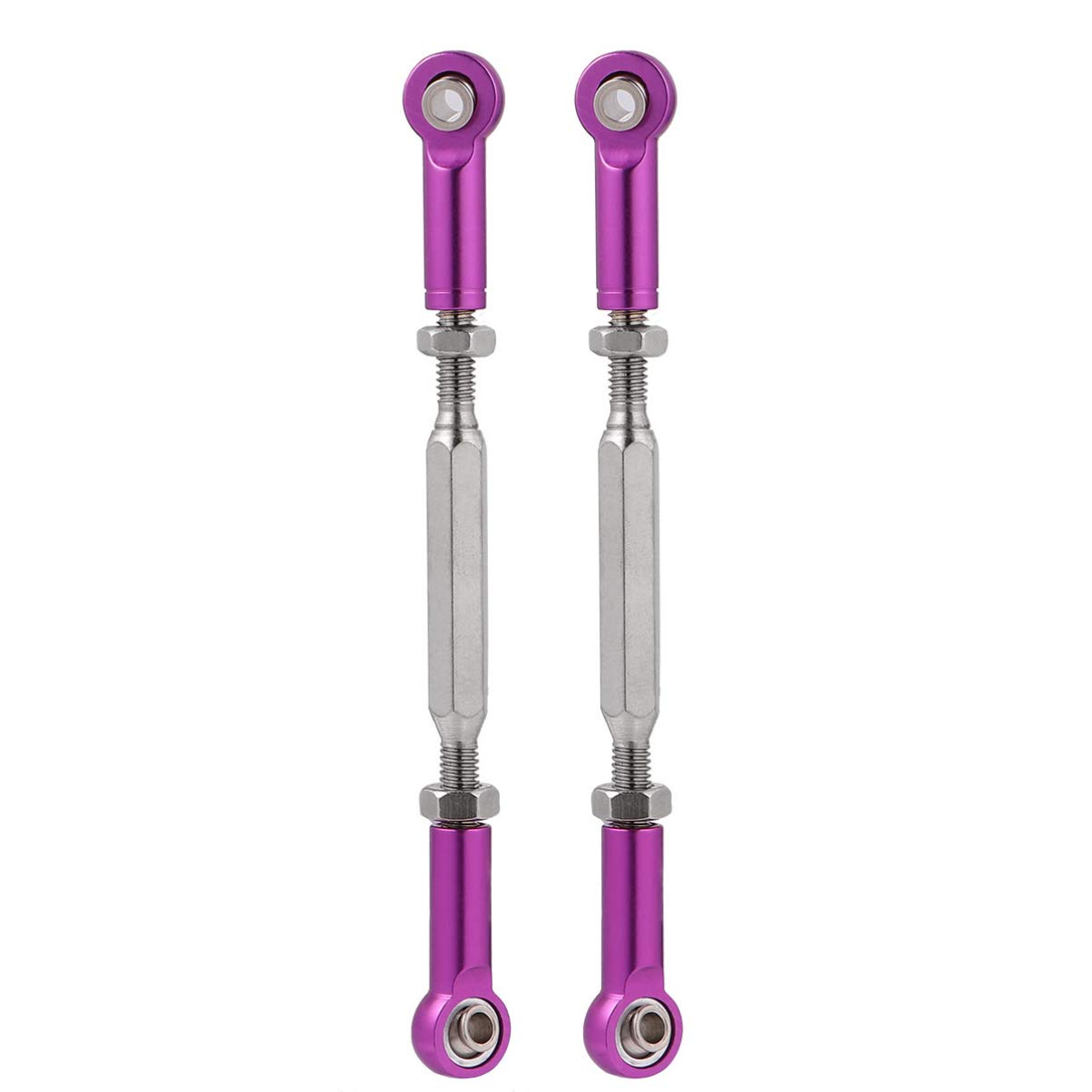 GARVALON 6pcs 88mm Aluminum Alloy Steering Rods Pull Rods for Turnbuckle Linkage