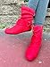 Forever Selena-58 Women's Fashion Mid Calf Flat Heel Side Zipper Slouch Boots Red Suede 7