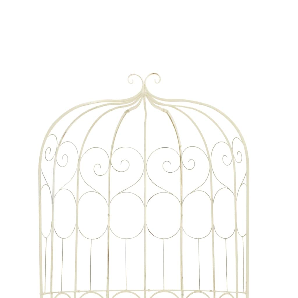 vidaXL Banco de Jardín Aspecto Antiguo Decoración Asientos Mobiliario del Exterior para Terraza Patio Porche Balcón Muebles Hogar 95 cm Hierro Blanco