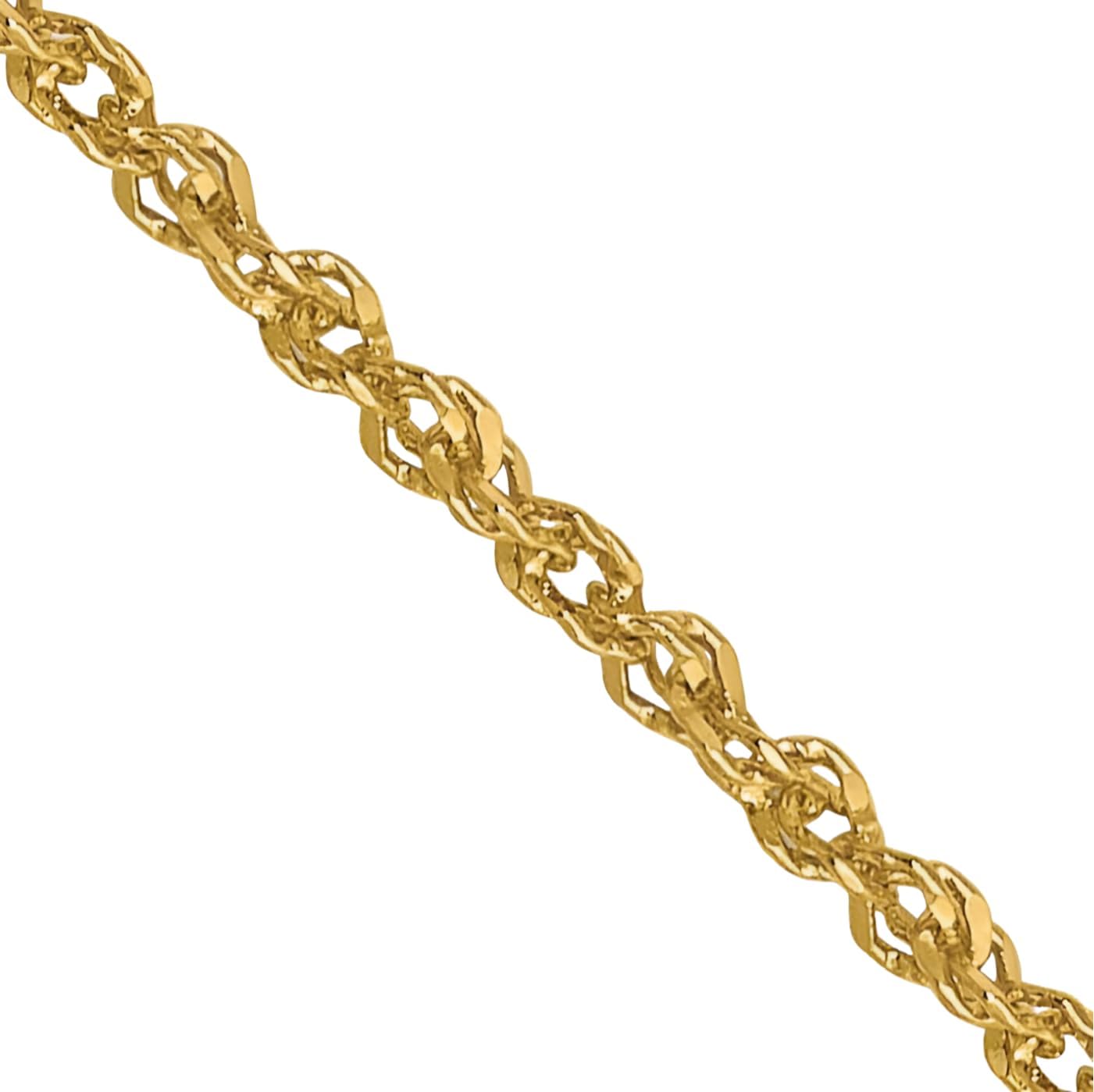 IceCarats 14K Solid Yellow Gold 1.3mm Dainty Singapore Chain Necklace Polished
