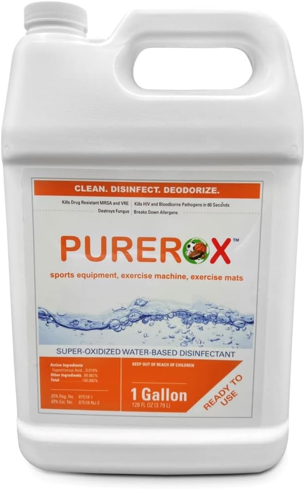 PUREROX Disinfectant. Sports and Fitness. Eliminate 99.9999