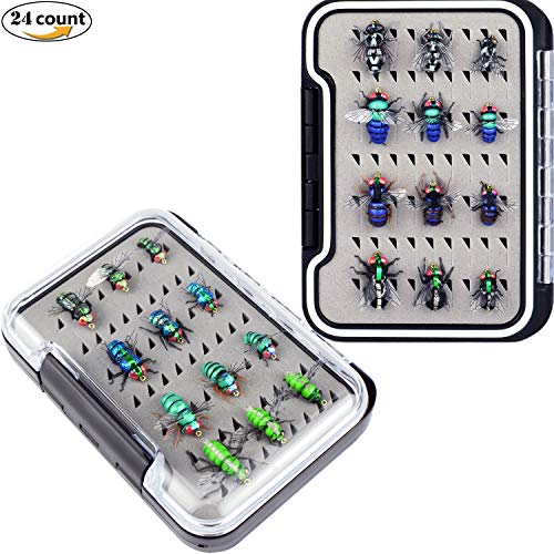 YAZHIDA Realistic Flies Fly Fishing Flies kit - Handmade Dry/Wet/Fly Fishing Lures (Trout Flies) - Thumbnail 2