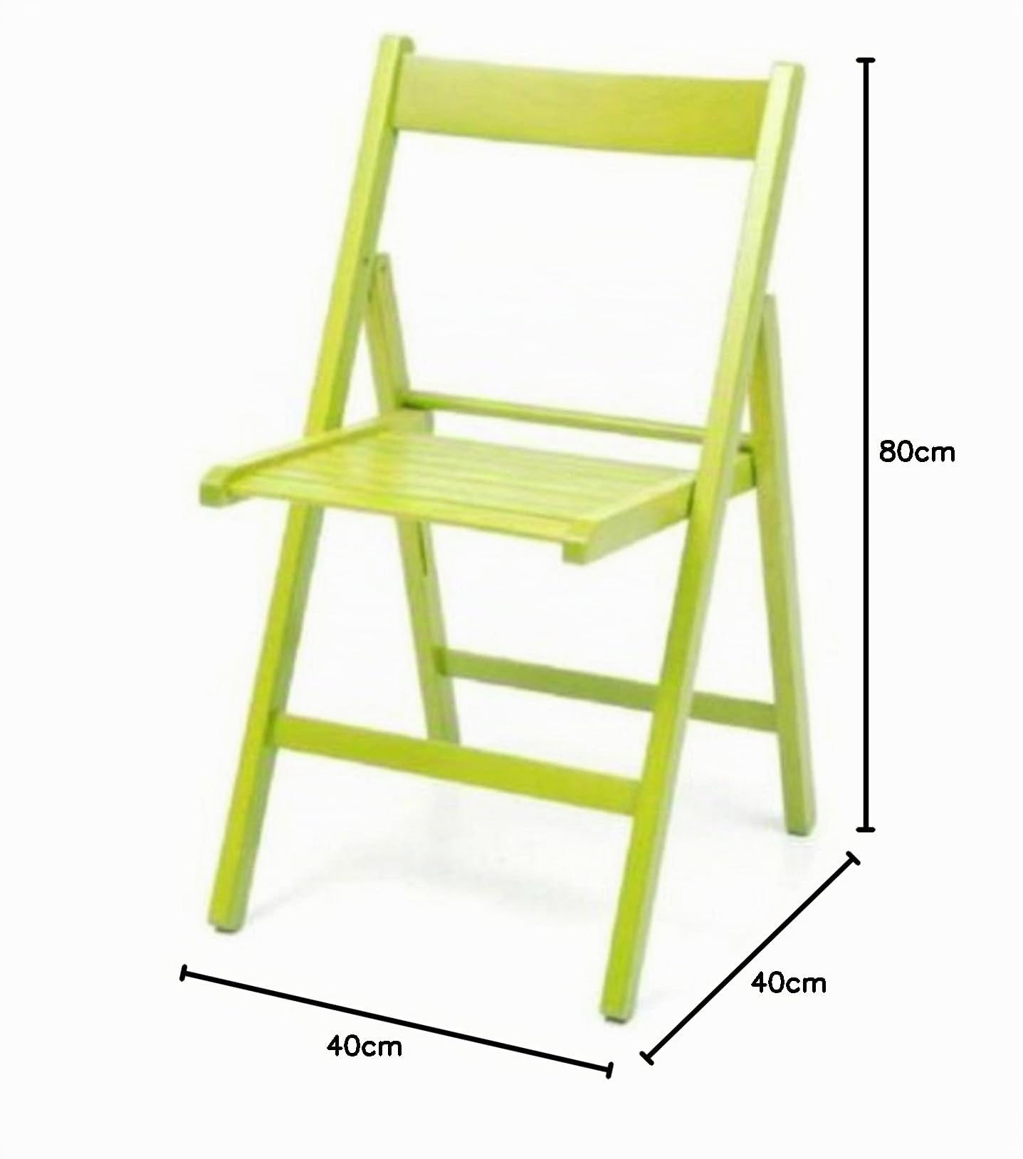 4 sedie pieghevole sedia birreria in legno verniciato VARI COLORI richiudibile per campeggio casa e giardino (VERDE)