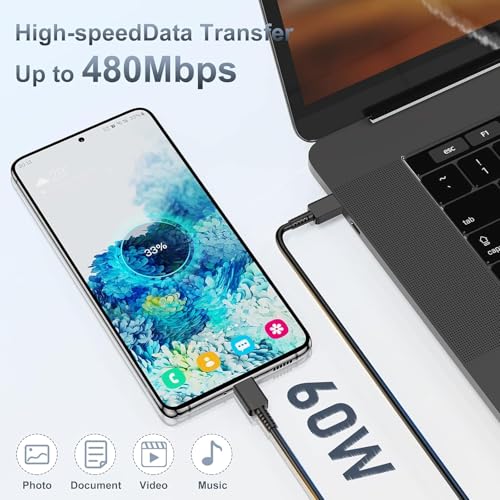 60W Super Fast Charger Type C 3/6/10/10ft, USB C Wall Charging and Long Android Phone Charger Cable Cord for Samsung Galaxy S26 Ultra/S26/S25 Plus/S25/S24+/S24 Ultra/S23/S22 Plus/S21/Note 20/Note 10+ — view 5