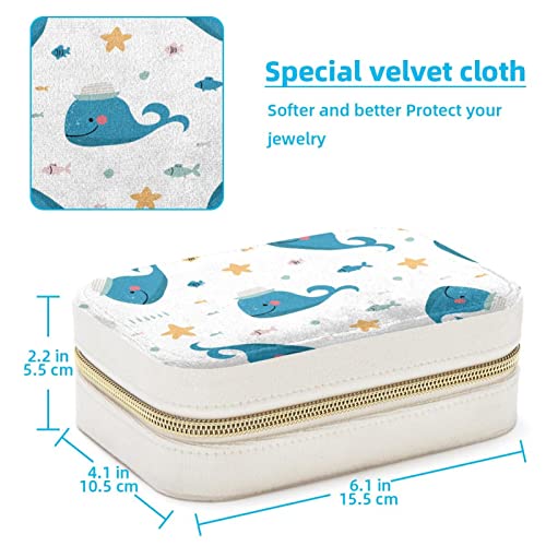 Boîte à bijoux portable pour bagues et colliers avec motif dauphin marin - 5