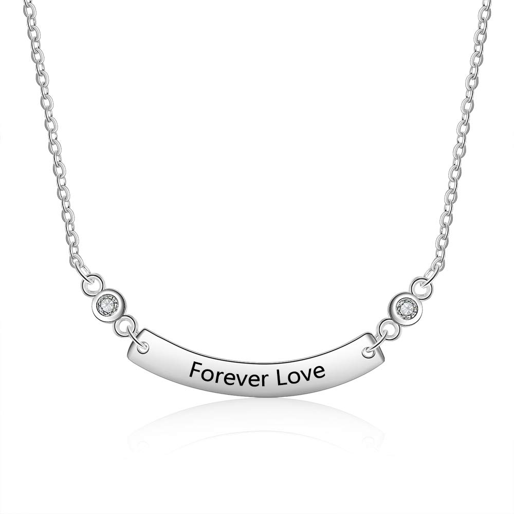 Collane e pendenti con nome inciso personalizzato. Regalo di alta gioielleria curvo personalizzato per donne e coppie