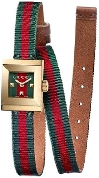 Gucci G-Frame Red and Green Dial Ladies 