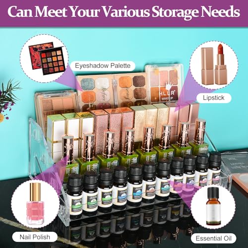 Image of JessLab Nail Polish Organizer, 4-Tier Clear Acrylic Sunglass and Essential Oil Holder, Makeup Organizer for Bathroom Vanity Countertop