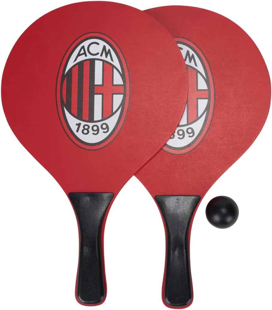 ACM 1899 AC Milan 2 Bats with Ball Game for Beach or Outdoor for Children and Adults Official Product
