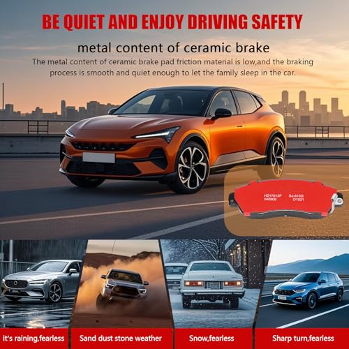 Image of D1521 Front Ceramic Brake Pads Kit Fit For Honda Accord Crosstour 2011, For Crosstour 2012-2015, For CR-V 2012-2016, 2020-2022, For Odyssey 2011-2017, Passport 2019-2023