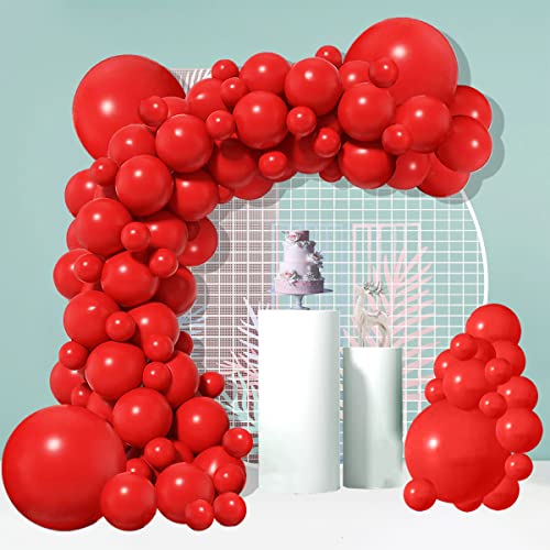 Red Balloons, Red Balloon Garland Arch Kit 5/10/12/18 Inch Matte Latex Red Balloons Different Sizes As Birthday Balloons Wedding Valentine’s Day Balloons Christmas Balloons Party Decorations #TOP1