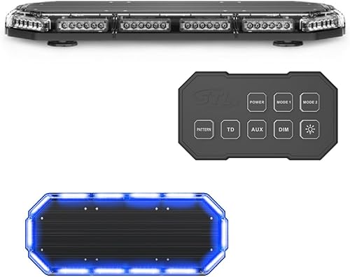 SpeedTech Lights K-Force 27 - Mini barra de luz LED de 168 W, luces estroboscópicas para camiones, automóviles, arados y vehículos de emergencia con