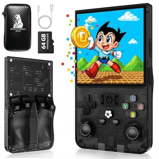 Brown Rubber Bear Consola Retro Portátil R36MAX con más de 15.000 juegos y Funda Protectora, Pantalla IPS HD de 4 pulgadas, 64 GB de Memoria, Batería de 4000 mAh hasta 6 h, Linux optimizado. | Ya disponible en tu tienda friki favorita! En mundofriki.es!