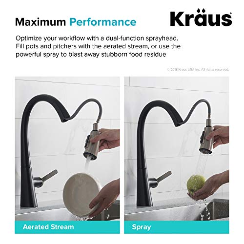 Kraus KPF-1673SFSMB Nolen Dual Function Pull, Faucets For Kitchen Sinks thumb #5