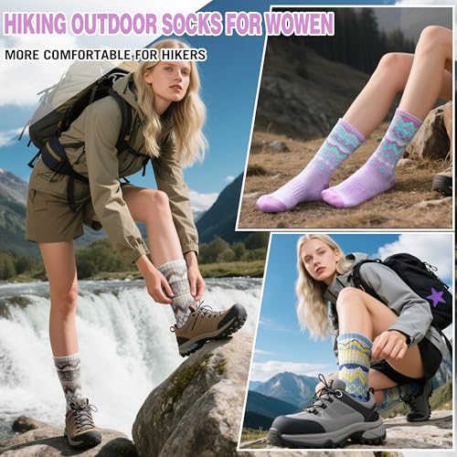 EBMORE Womens Merino Wool Hiking Socks Thermal Warm Winter Crew Cushion Work Boot Outdoor Socks 5 Pairs4