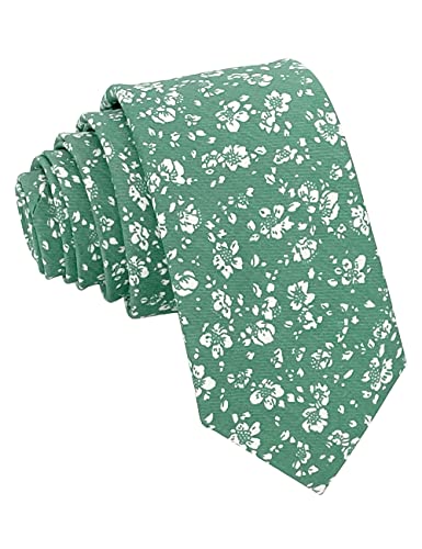 Image of Kebocis Mens Skinny Cotton Floral Tie for Men