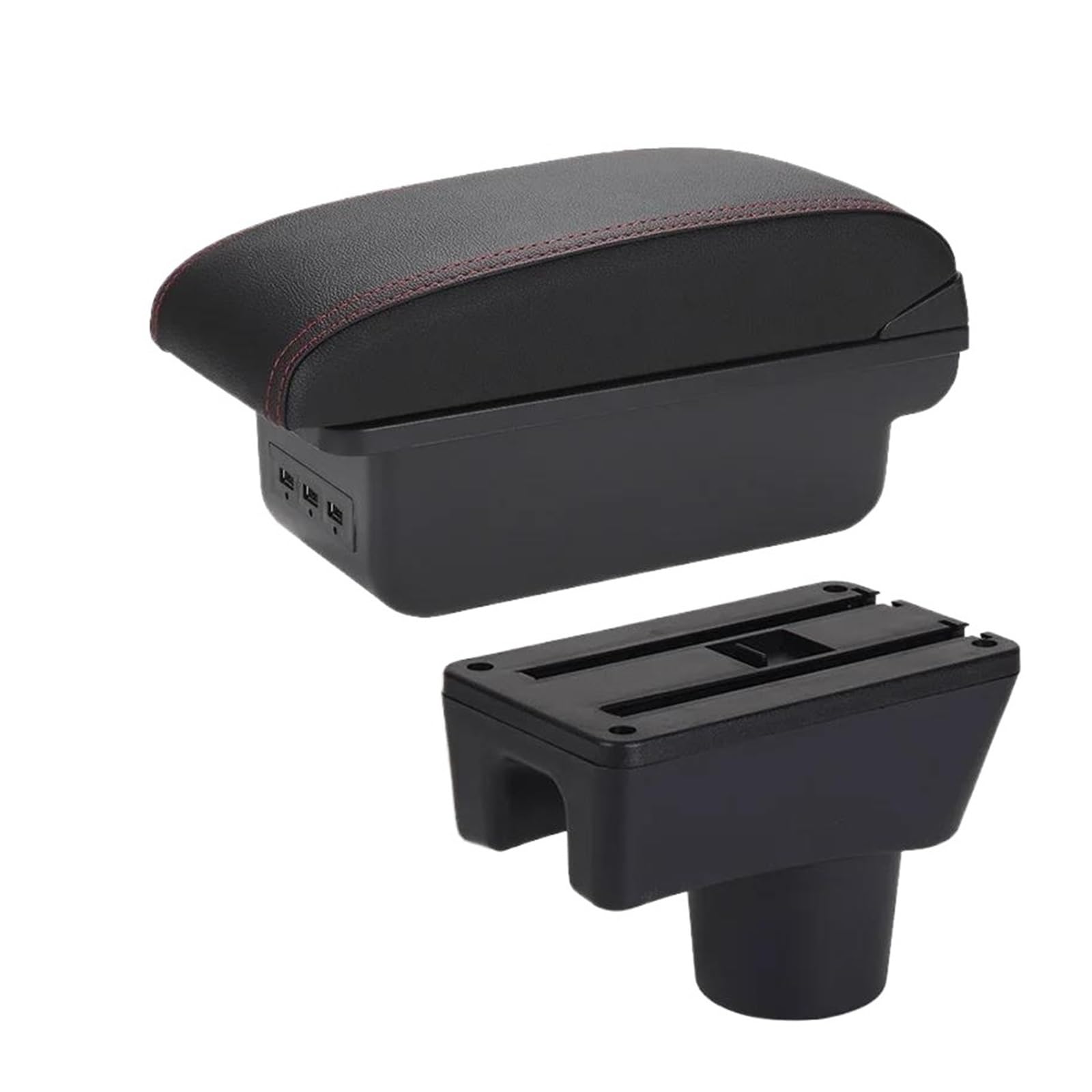 Otbehuwj B1 Black Red 3Usb For Mitsubishi For Attrage For Mirage Car Armrest Storage Box