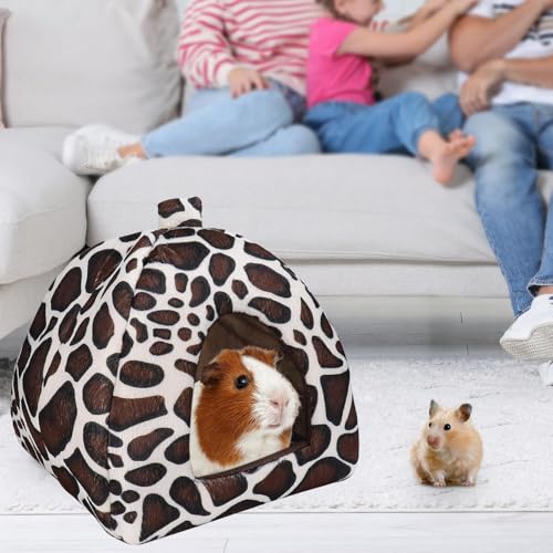 Bequemes Bett für kleine Wintertiere, Meerschweinchenhütte mit abnehmbarem Kissen aus Plüsch, Haus für Meerschweinchen, Plüsch, Kaninchen, Höhle für Zwergkaninchen, Chinchillas, Hamster