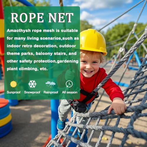 Kids Climbing Net 3.3x18ft - Heavy-Duty Rope for Indoor/Outdoor Playgrounds, Treehouses, Obstacle Courses, Safe Active Play & Backyard Fitness Training Equipment