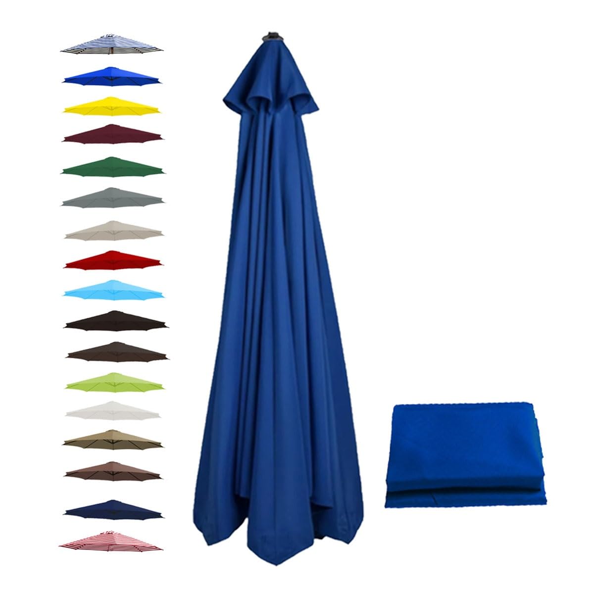 BEEGMA Replacement Parasol Canopy 2.0m 2.50m 2.70m 3.0m Canopy Replacement Top 6 Arms Patio Garden Beach Umbrella Canopy Cover(Color:Blue,Size:2.50m/8.2FT)