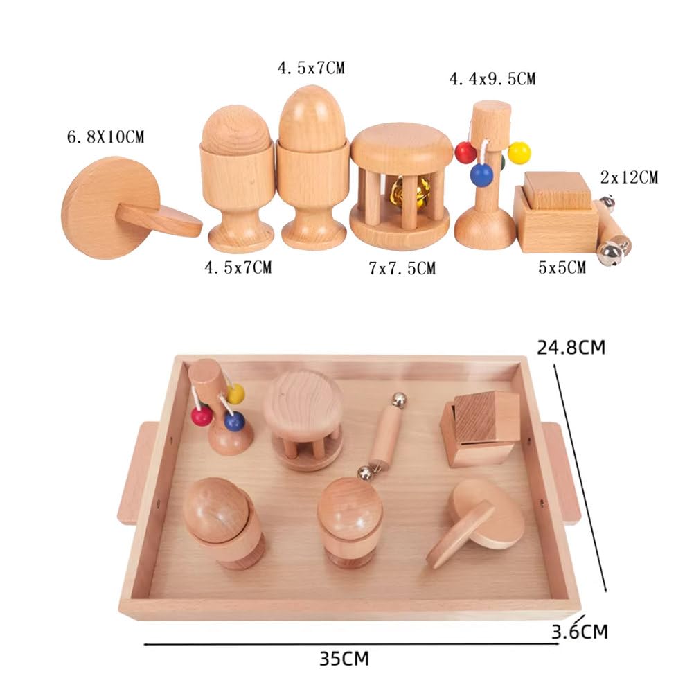 Montessori Holz-Greifspielzeug Würfel Ei Kugelförmiger Becher Frühbildung und Intelligenztraining