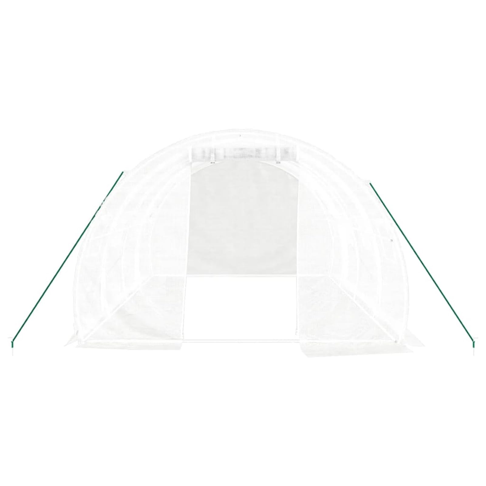Szklarnia ze stali ocynkowanej, 140 g/m² PE, 12 m², 4 x 3 x 2 m, biała, z drzwiami przesuwnymi i oknami z siatki