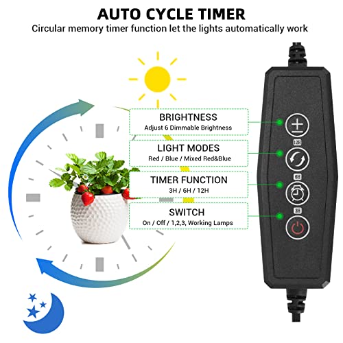 Yoyomax Grow Lights For Indoor Plants, Full Spectrum Led Plant Light With Timer Clip On Growing Lamp For Seed Starting Succulents Small Houseplants Vegetables Growth #TOP3