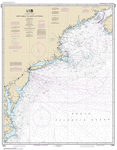 NOAA Chart 13003: Cape Sable to Cape Hatteras 34.4 x 43.8 (Traditional Paper)