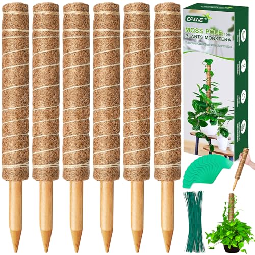 EAONE 96'' Moss Pole for Plants Indoor, 6 Pack 16”