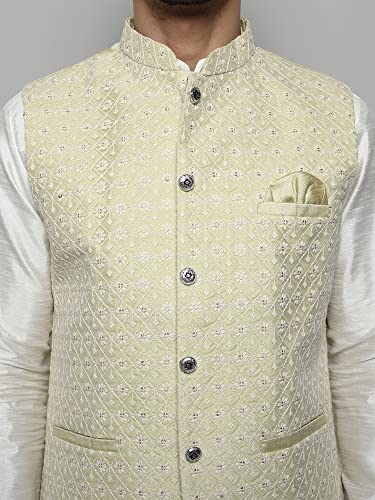 Image of Uri and MacKenzie Men's Silk Blend Kurta Pajama with Designer Ethnic Nehru Jacket /Modi Jacket