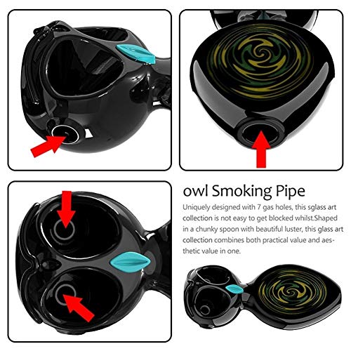 Rookpijp Creative Pipe Draagbare Glas Pijp Tobacco Beschikbare Pijp Owl Patroon Pijp Pijp Sigaar accessoires tabakspijp - Image 3