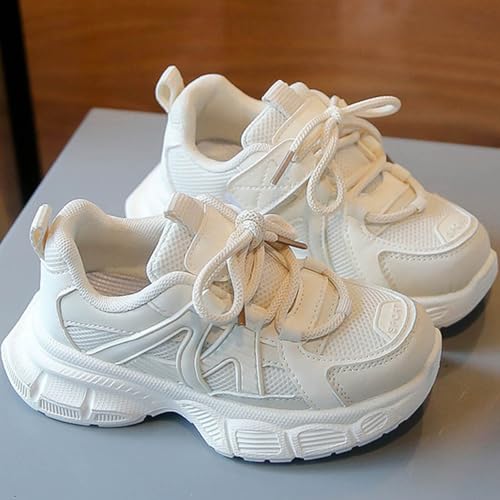 IWIHMIV Girls' Athletic Shoes Kids Slip On Shoes Lace up Sneakers Lightweight Walking Shoes for Boys3