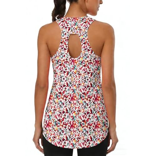 Cakulo Womens Sleeveless Workout Tops Racerback Athletic Summer Tank Tops Gym Yoga Running Shirts Clothes