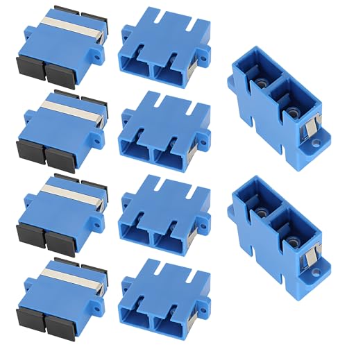 XMSJSIY SC-SC Fiber Optical Coupler Adapter SC/UPC Female to Female Duplex Network Internet Converter Connector -10 PCS