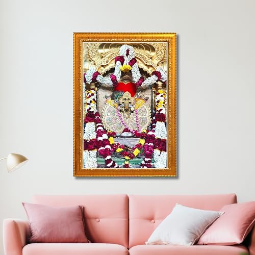 Image of Shri Sanwaliya Seth Shringaar Darshan Religious Photo Frame (Golden, 14 X 20 Inches)